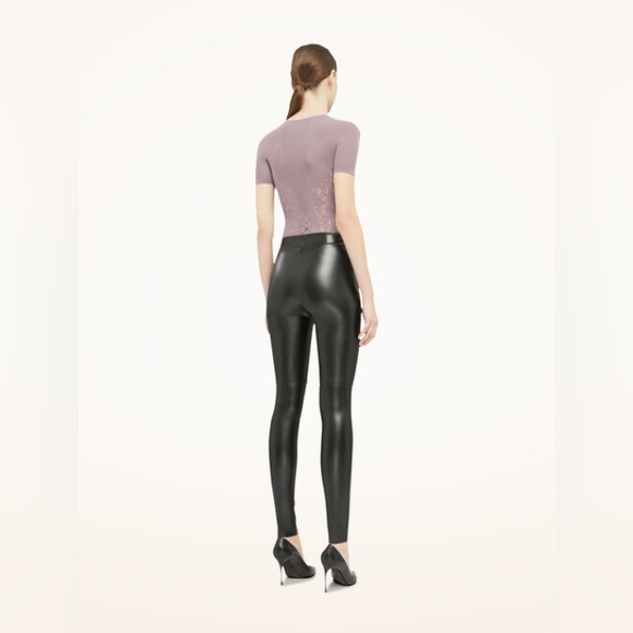 WOLFORD Estella Faux Leather Leggings 34 XS - Picture 5 of 6